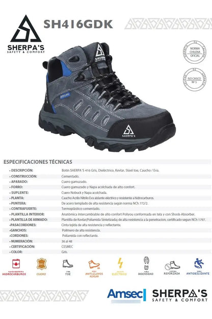 Botín de Seguridad Sherpa’s SH 416 GDK Gris