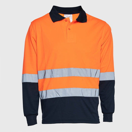Polera Alta Visibilidad Cuello Camisero M/L Naranjo