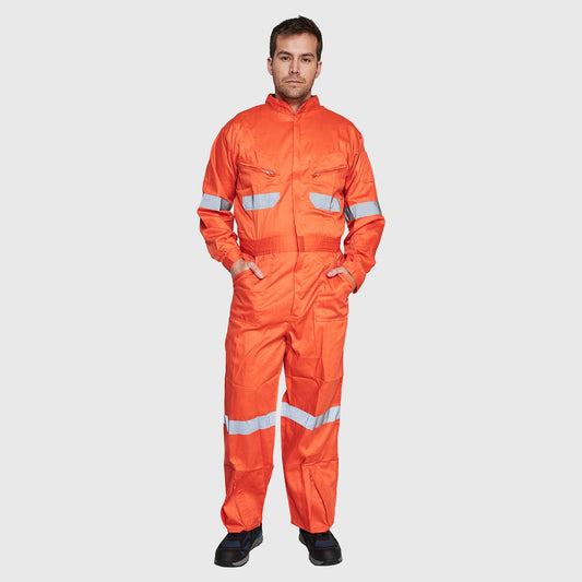 Overol Gabardina C/Reflectante Naranjo
